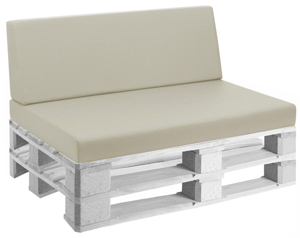 Kissen für Paletten 120x80 cm Sitz und Rückenlehne aus Kunstleder Mariotti Reforma Beige sconto