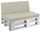 Kissen für Paletten 120x80 cm Sitz und Rückenlehne aus Kunstleder Mariotti Reforma Beige