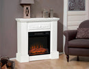 Camino Elettrico da Pavimento 81x29x76 cm Effetto Fiamma 2000W Versaille Bianco