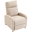 Poltrona Relax 67x157x87 cm Reclinabile Manualmente a 135° con Poggiapiedi in Tessuto Beige      