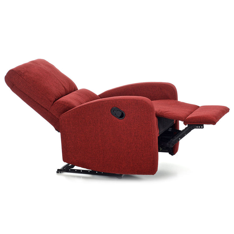 Poltrona Relax Reclinabile Manuale in Tessuto Fiorella Rossa