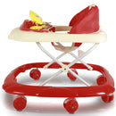 Girello Bambini per Primi Passi Chiusura Salvaspazio e Volante Interattivo Rosso