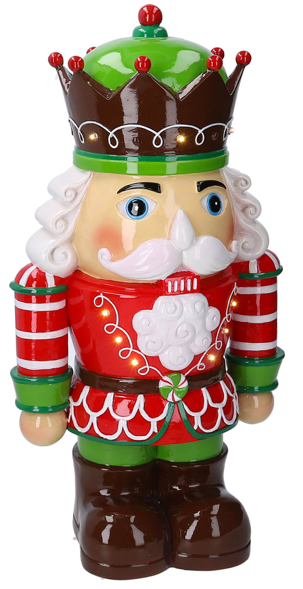 online Nussknacker Soldat aus Harz 26x18xh48 cm mit LED Adami Green Dekoration