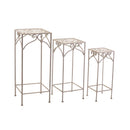 Set 3 Portapiante in Metallo 30x30H73cm Jessica Bianche