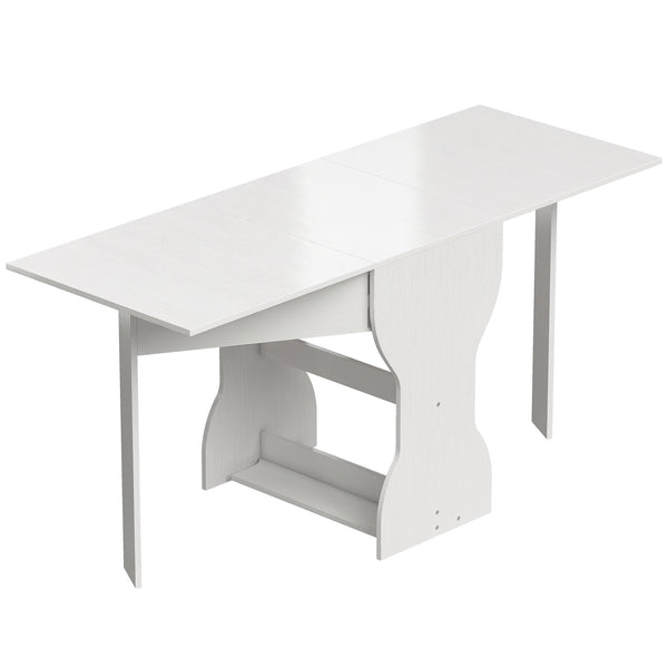 Tavolo da Pranzo Pieghevole 160x60x75 cm per 4 Persone con Ripiano in Legno Bianco sconto