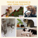 Albero Tiragraffi per Gatti a 4 Livelli in Peluche Sisal Naturale Grigio 40x40x132 cm 