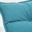 Poltrona Relax Girevole 62x70x95 cm con Schienale Regolabile in 5 Posizioni Effetto Velluto e Acciaio Blu      