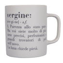Tazza Zodiaco "vergine" Ø8x10 cm in Bone China VdE Tivoli 1996 Bianco