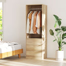 Armadio Guardaroba Aperto con Asta Appendiabiti e 3 Cassetti 60x48,5x185 cm color Teak   