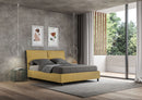 Letto Matrimoniale con Alzata Comoda Imbottito in Microfibra Sleeper Ocra Varie Misure