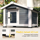 Cuccia per Cani 98x76x69,5 cm Casetta per Cani da Esterno in Legno Grigio      