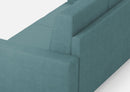 Divano Angolare 6 Posti 286x246x85 cm Sakar in Tessuto Petrolio