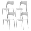 Set 4 Sedie Impilabili 85x45x56 cm in Polipropilene e Fibra di Vetro Kate Bianco