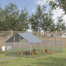Pollaio Gabbia per Galline da Esterno 600x300x195 cm in Acciaio Zincato Grigio Argento