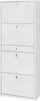 Schuhschrank 4 Türen 1 Schublade 63 x 164 x 29 cm Oxidweiß