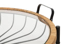 Tavolino Basso 70,5x65x57 cm con Ruote in Metallo Piano in Vetro