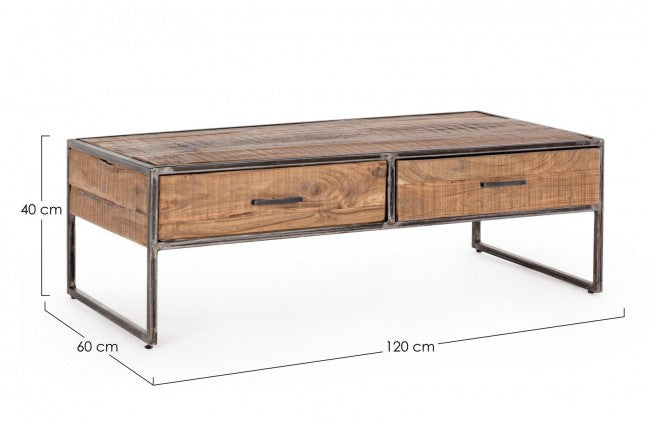 Tavolino 2 Cassetti 120x60x40h cm Elmer