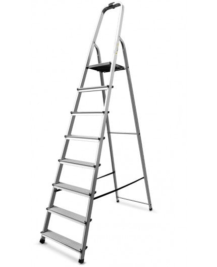 sconto Scaletto Scala Richiudibile 8 Gradini Portata Max 125 Kg in Alluminio