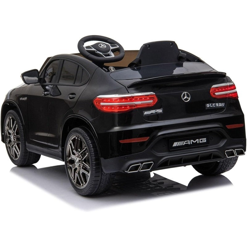 Macchina Elettrica per Bambini Licenza Mercedes-Benz GLC 63S AMG 12V con Sedile in Pelle Telecomando Nero