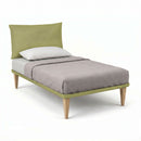 Letto Singolo con Rete Rivestita Microfibra Tè Verde Tessis Testata Soft Varie Misure