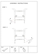 Carrello Panama 2 Ripiani 83x46x87,5 cm in Rattan