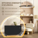 Riscaldatore a Convezione 2000W da Pavimento o a Parete con Telecomando e Timer Nero 