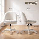 Sedia per Scrivania Girevole 50x57x75-83A cm con Funzione Dondolo in Tessuto Sherpa Crema      