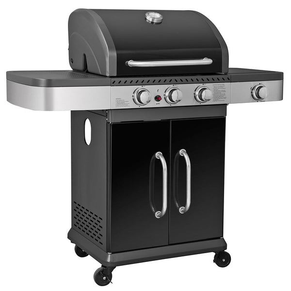 sconto Barbecue a Gas GPL 4 Bruciatori 107x65x67 cm Dallas Nero