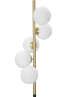 Lampada da Terra Glamy Dark Ø30x160 cm in Ferro e Vetro Oro, Nero e Bianco