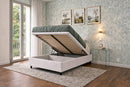 Letto 1 Piazza e Mezza Contenitore Imbottito Similpelle Bianco Boxmax Varie Misure