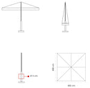 Ombrellone da Giardino 4x4 m Palo Ø60 mm in Legno Telo in Acrilico con Balza Danieli Bangkok Ecrù