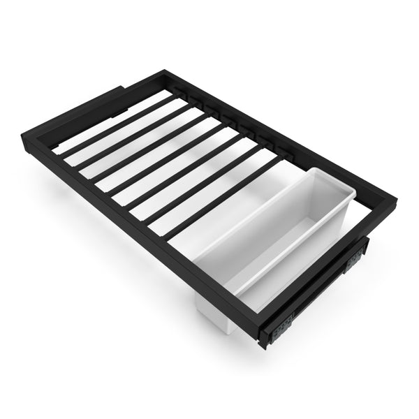 Kit 7 Aste Pantaloni e Vassoio per Armadio 800 mm in Acciaio Emuca Nero online