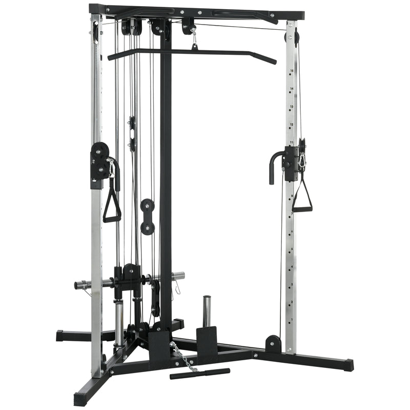 Stazione Fitness per Allenamento Totale 170x139x200 cm Power Tower in Acciaio Nero  