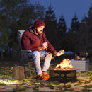 Sedia da Campeggio Pieghevole 66x58x105 cm Regolabile su 5 Livelli Grigio Chiaro   