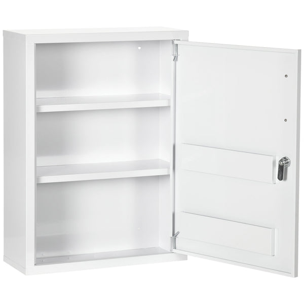 acquista Armadietto Medicinali a Parete 40x15x53,5 cm con 2 Chiavi in Acciaio Bianco