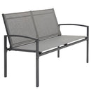Panca da Giardino 112x66x80 cm 2 posti in Tessuto Texteline e Metallo Grigio      