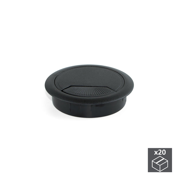 sconto Set mit 20 Emuca Neri Kabelverschraubungen aus Kunststoff Ø6 cm für den Unterputz