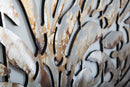Dipinto Alluminio Albero 120x3,8x60 cm in Legno di Pino Metallo e Canvas