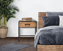 Comodino 1 Cassetto 45x40x51,5 cm in Metallo e Legno