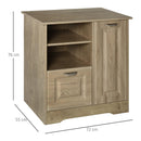 Mobiletto con Schedario e Mensole 72x55x76 cm in MDF  Legno Naturale