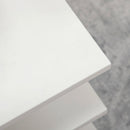 Tavolino da Caffè a 2 Livelli 70x70x36,5 cm con Ripiani Aperti in Truciolato Bianco
