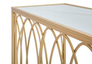Console Arc Similmarble 160x40x79 cm in Ferro MDF e Vetro Oro e Crema
