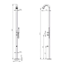 Doccia da Giardino 228,9x18x25 cm con Doccetta e Lavapiedi Sined Bosa Inox