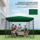 Copertura per Gazebo da Giardino 3x3 m in Tessuto Oxford 600D Verde   