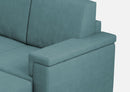 Divano 2 Posti con Pouf 168x145x85 cm Marrak in Tessuto Petrolio