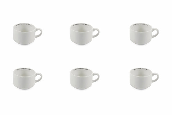 Set mit 6 Kaffeetassen aus neuem Porzellan 90 ml Villa d'Este Home Tivoli Caffeomanzia sconto