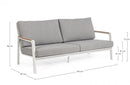 Divano 2/3 Posti 192x87x86h cm con Cuscini Jalisco Bianco