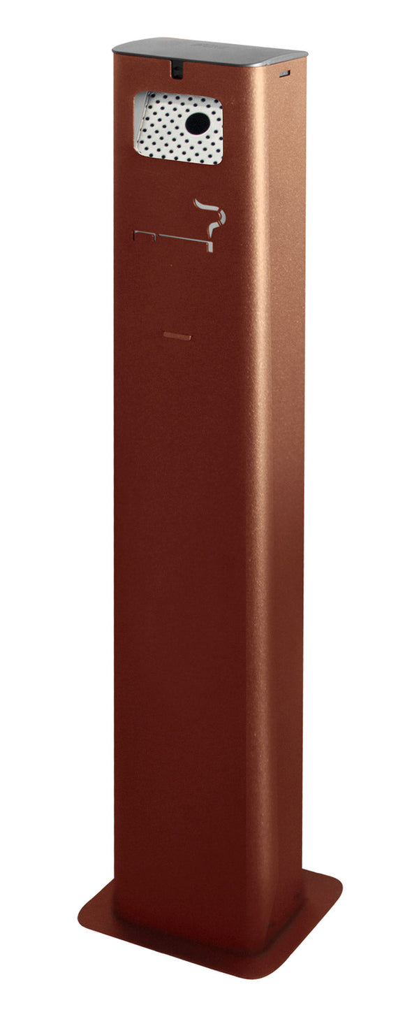 acquista Posacenere a Colonna 17,5x10,5xh106 cm In Acciaio Verniciato con Contenitore Interno Marrone