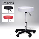 Sgabello per Parrucchieri Altezza Regolabile con 3 Rivestimenti  Nero Rosso e Bianco