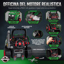 Officina Camion Giocattolo per Bambini 3-6 Anni 42x42x47 cm con Motore 60 Accessori Luci Vapore e Suoni in PP Verde      